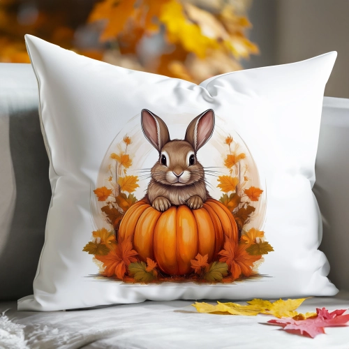POSZEWKA DEKORACYJNA 40x60 JASIEK OZDOBNA JESIENNA DYNIA KRÓLIK