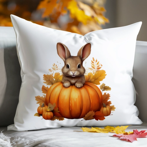 POSZEWKA DEKORACYJNA 40x60 JASIEK OZDOBNA JESIENNA DYNIA KRÓLIK