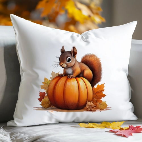 POSZEWKA DEKORACYJNA 40x60 JASIEK OZDOBNA JESIENNA DYNIA WIEWIÓRKA