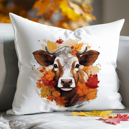 POSZEWKA DEKORACYJNA 50x60 JASIEK OZDOBNA JESIENNA KROWA