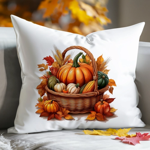 POSZEWKA DEKORACYJNA 50x60 JASIEK OZDOBNA JESIENNA KOSZYK