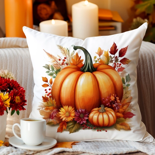 POSZEWKA DEKORACYJNA 40x40 JASIEK OZDOBNA JESIENNA DYNIA