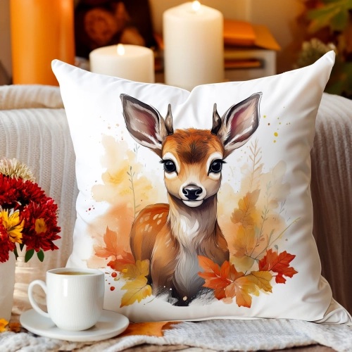 POSZEWKA DEKORACYJNA 40x40 JASIEK OZDOBNA JESIENNA SARNA