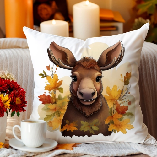 POSZEWKA DEKORACYJNA JESIENNA VELVET 40x40 WELUROWA JESIEŃ ŁOŚ