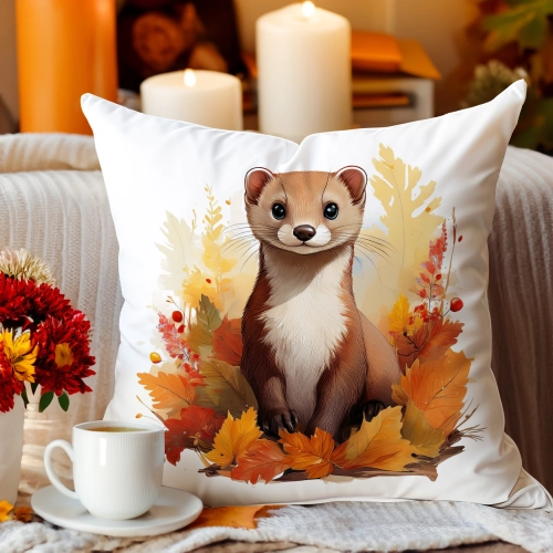 POSZEWKA DEKORACYJNA JESIENNA VELVET 40x40 WELUROWA JESIEŃ ŁASICA