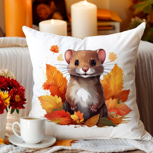 POSZEWKA DEKORACYJNA JESIENNA VELVET 40x40 WELUROWA JESIEŃ ŁASICA