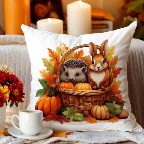 Jesienna poszewka welur 45x45 cm velvet J&W