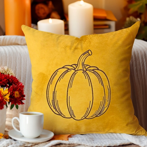 Jesienna poszewka dekoracyjna 40x40 cm z weluru z haftem