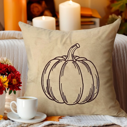 Jesienna poszewka dekoracyjna 40x40 cm z weluru z haftem