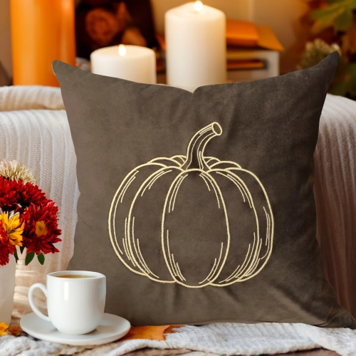 Jesienna poszewka dekoracyjna 40x40 cm z weluru z haftem