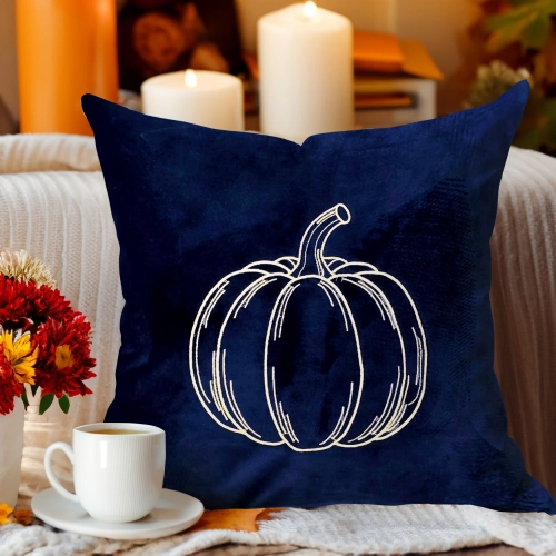 Jesienna poszewka dekoracyjna 40x40 cm z weluru z haftem