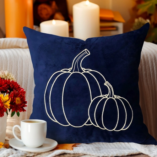 Jesienna poszewka dekoracyjna 40x40 cm z weluru z haftem