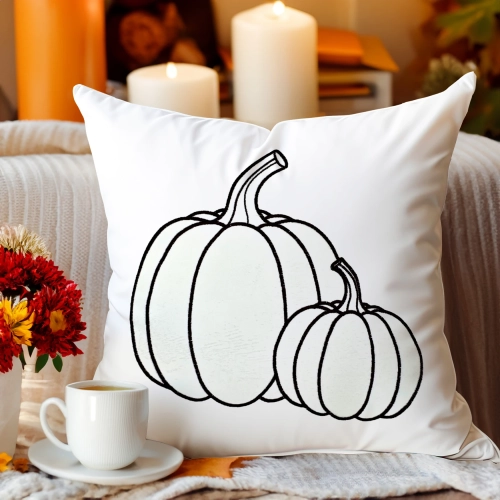 Jesienna poszewka dekoracyjna 40x40 cm z weluru z haftem