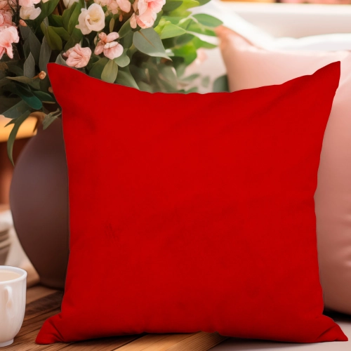 POSZEWKA DEKORACYJNA WELUROWA 40x40 VELVET NA PODUSZKĘ JASIEK CZERWONY