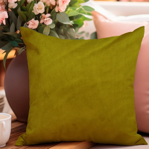 POSZEWKA DEKORACYJNA WELUROWA 40x40 WELUR VELVET NA PODUSZKĘ JASIEK OLIWKA