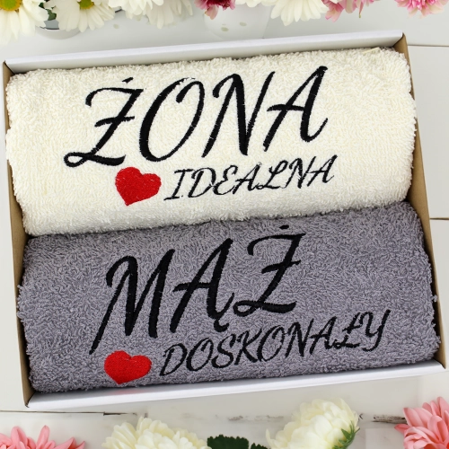 PREZENT ŻONA MĄŻ ŚLUB ZESTAW RĘCZNIKÓW ROCZNICA