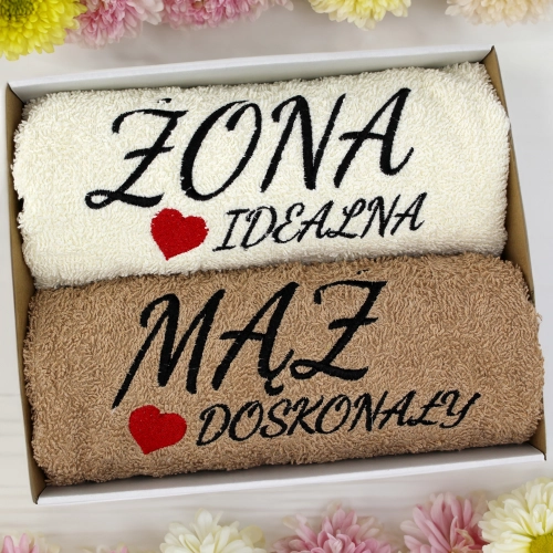 PREZENT ŻONA MĄŻ ŚLUB ZESTAW RĘCZNIKÓW ROCZNICA