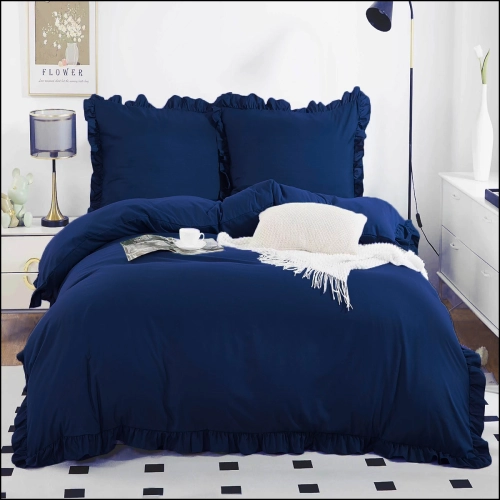 KOMPLET POŚCIELI Z FALBANKĄ BAWEŁNA FALBANA 2 POSZEWKI 70x80 POSZWA