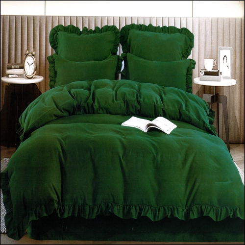 KOMPLET POŚCIELI Z FALBANKĄ BAWEŁNA FALBANA PRZEŚCIERADŁO Z FALBANĄ