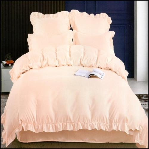 KOMPLET POŚCIELI Z FALBANKĄ BAWEŁNA FALBANA PRZEŚCIERADŁO Z FALBANĄ