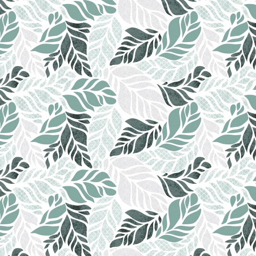 Tkanina bawełniana na metry wzór w szałwiowe i zielone liście