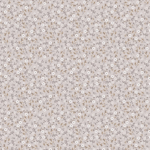 Tkanina bawełniana na metry wzór w drobne białe kwiatuszki na beżowym tle