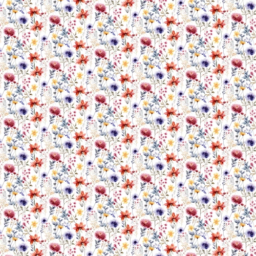 Tkanina bawełniana na metry wzór w letnie kwiaty o intensywnych barwach