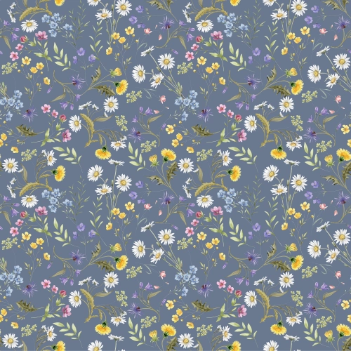 Tkanina bawełniana na metry wzór malarski w polne kwiaty