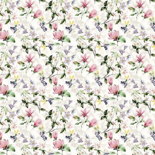 Tkanina bawełniana na metry wzór w malarskie różowe kwiaty wiśni