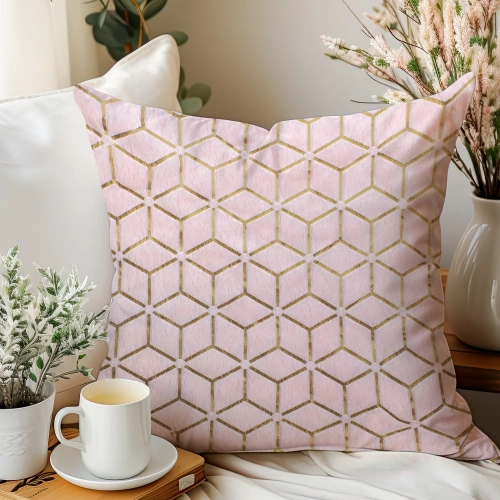 POSZEWKA DEKORACYJNA 40x40cm JASIEK GEOMETRYCZNY OZDOBNA WŁOCHACZ