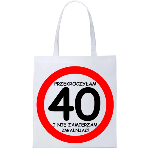 EKO TORBA ZAKUPY PREZENT URODZINY 40 CZTERDZIESTKĘ