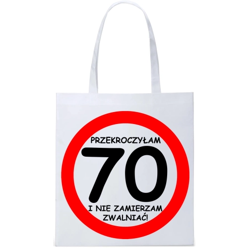 EKO TORBA ZAKUPY PREZENT URODZINY 70 SIEDEMDZIESIĄTKĘ