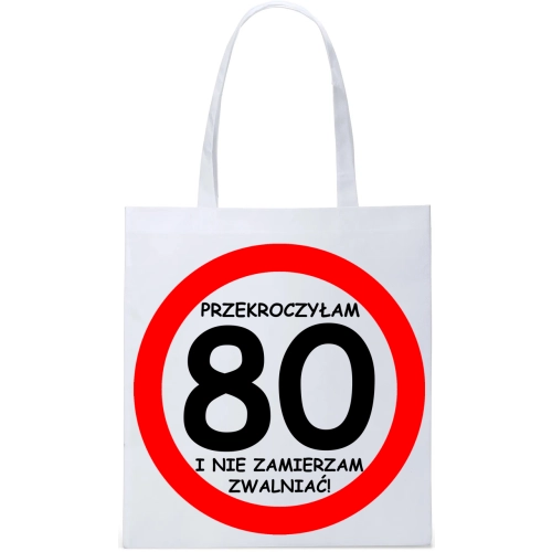 EKO TORBA ZAKUPY PREZENT URODZINY 80 OSIEMDZIESIĄTKĘ