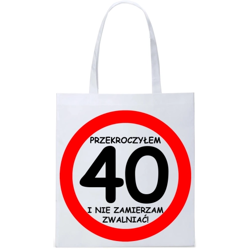 EKO TORBA ZAKUPY PREZENT URODZINY 40 CZTERDZIESTKĘ