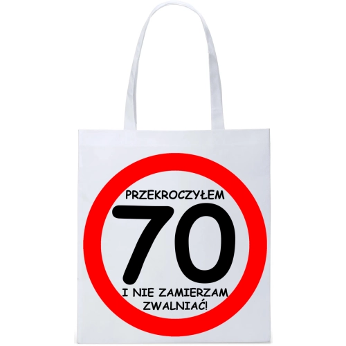EKO TORBA ZAKUPY PREZENT URODZINY 70 SIEDEMDZIESIĄTKĘ