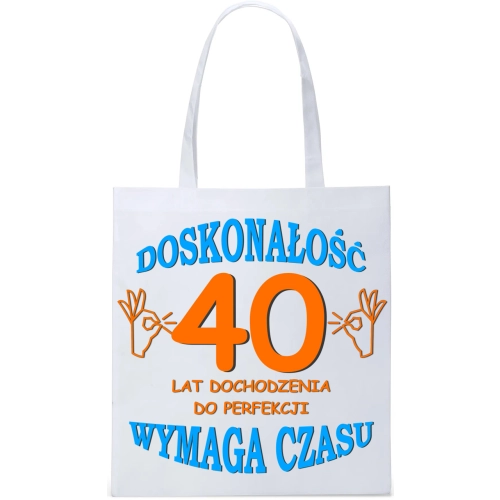 EKO TORBA ZAKUPY PREZENT URODZINY 40 CZTERDZIESTKĘ
