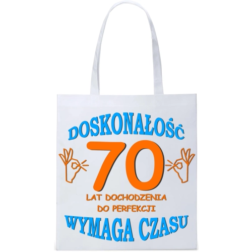EKO TORBA ZAKUPY PREZENT URODZINY 70 SIEDEMDZIESIĄTKĘ