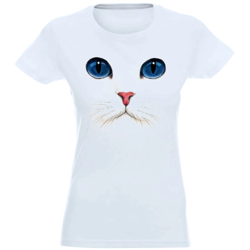 T-SHIRT KOSZULKA DAMSKA Z NADRUKIEM KOTA