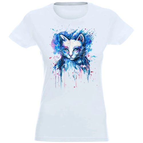 T-SHIRT KOSZULKA DAMSKA Z NADRUKIEM KOTA