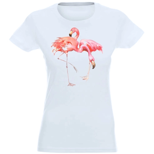 T-SHIRT KOSZULKA DAMSKA Z NADRUKIEM FLAMINGI