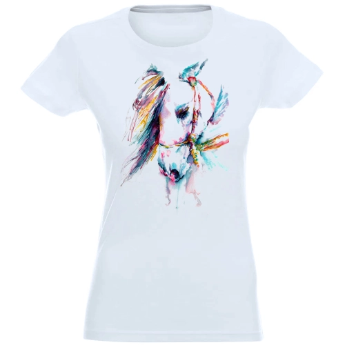 T-SHIRT KOSZULKA DAMSKA NADRUK KOŃ KOLOR