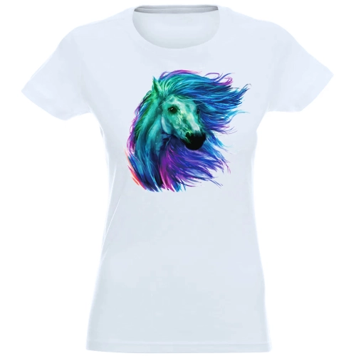 T-SHIRT KOSZULKA DAMSKA NADRUK KOŃ KOLOR