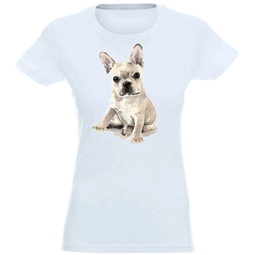 T-SHIRT KOSZULKA DAMSKA NADRUK PIES BULDOG