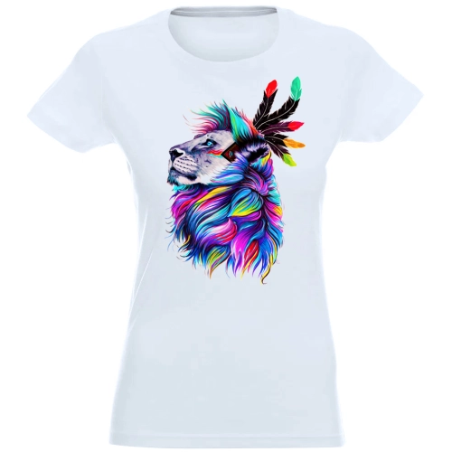 T-SHIRT KOSZULKA DAMSKA NADRUK KOLOR LEW