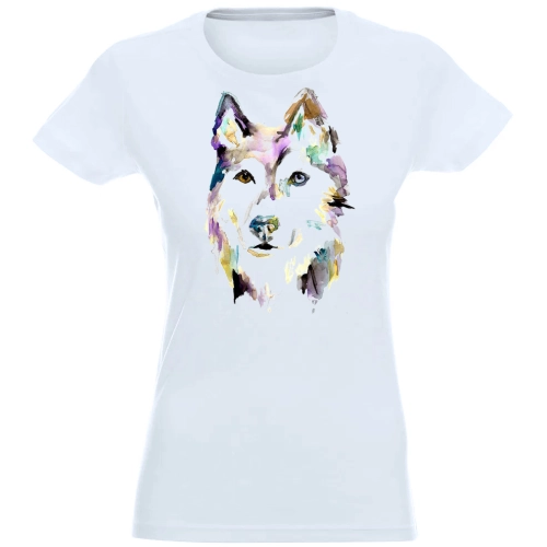 T-SHIRT KOSZULKA DAMSKA NADRUK PIES HUSKY
