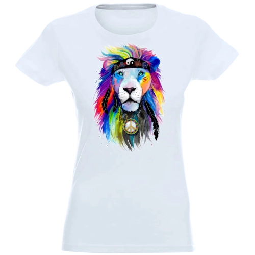 T-SHIRT KOSZULKA DAMSKA NADRUK KOLOR LEW