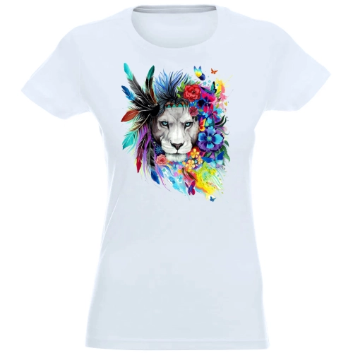 T-SHIRT KOSZULKA DAMSKA NADRUK KOLOR LEW
