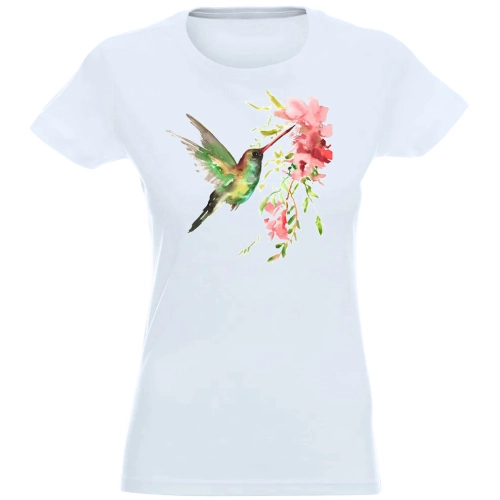 T-SHIRT KOSZULKA DAMSKA Z NADRUKIEM KOLIBER