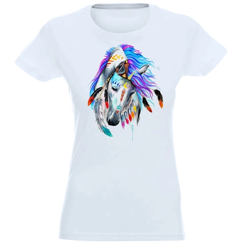 T-SHIRT KOSZULKA DAMSKA NADRUK KOLOR KOŃ