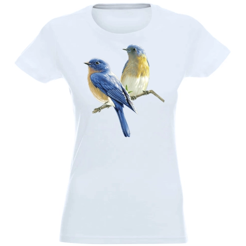 T-SHIRT KOSZULKA DAMSKA Z NADRUKIEM PTASZKI